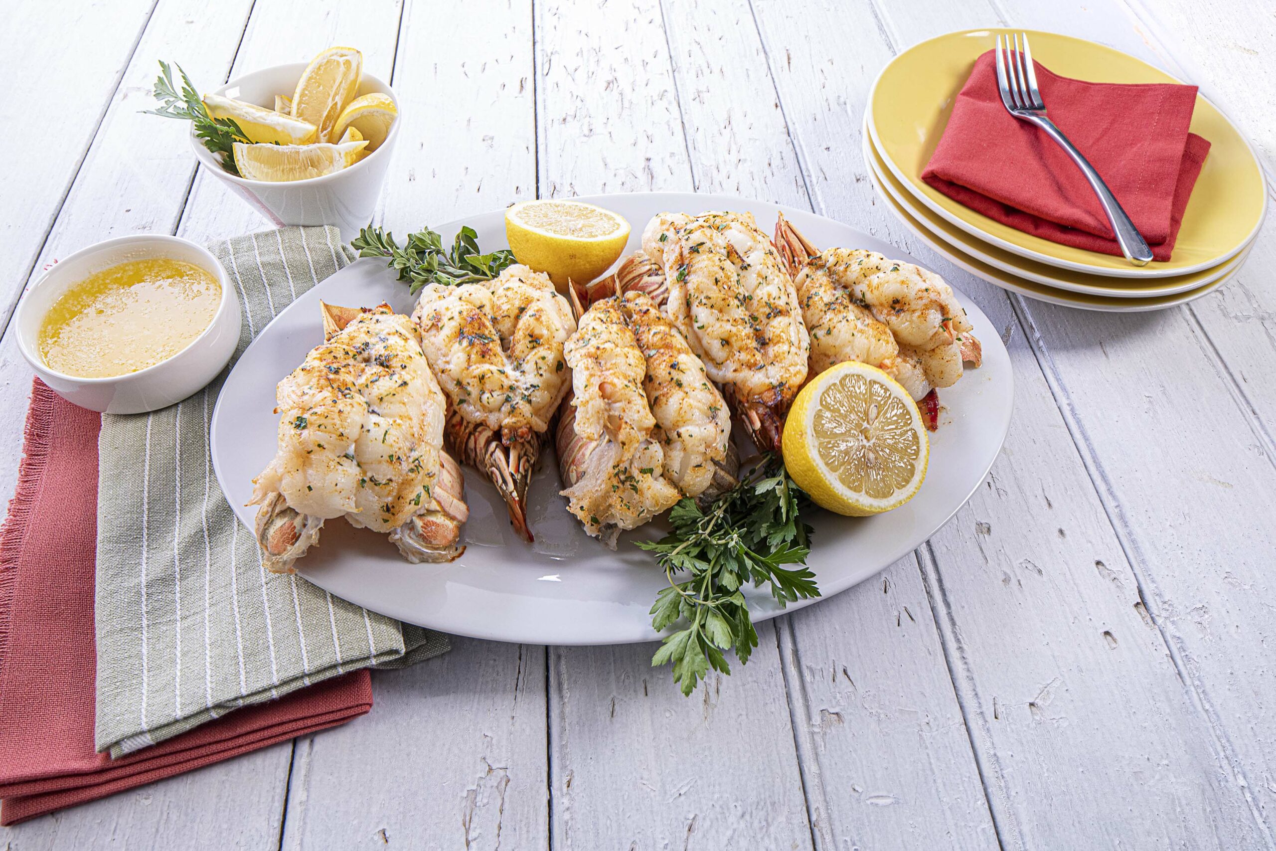 Butter-Broiled Spiny Lobster Tails