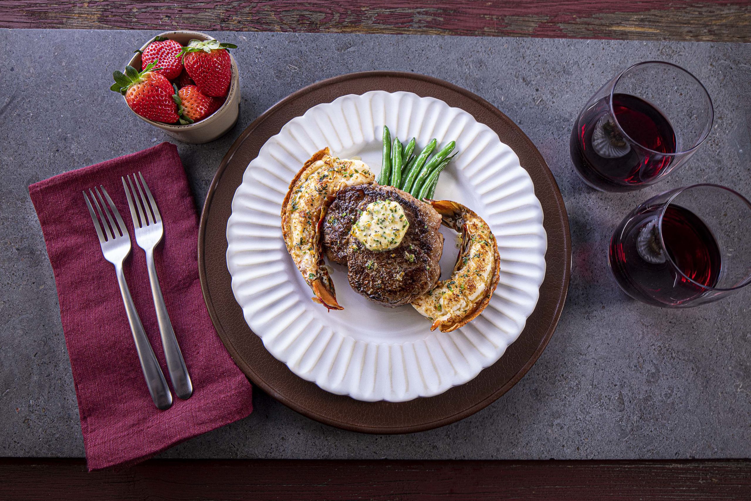 Lombardi’s Surf and Turf with Herb-Citrus Butter